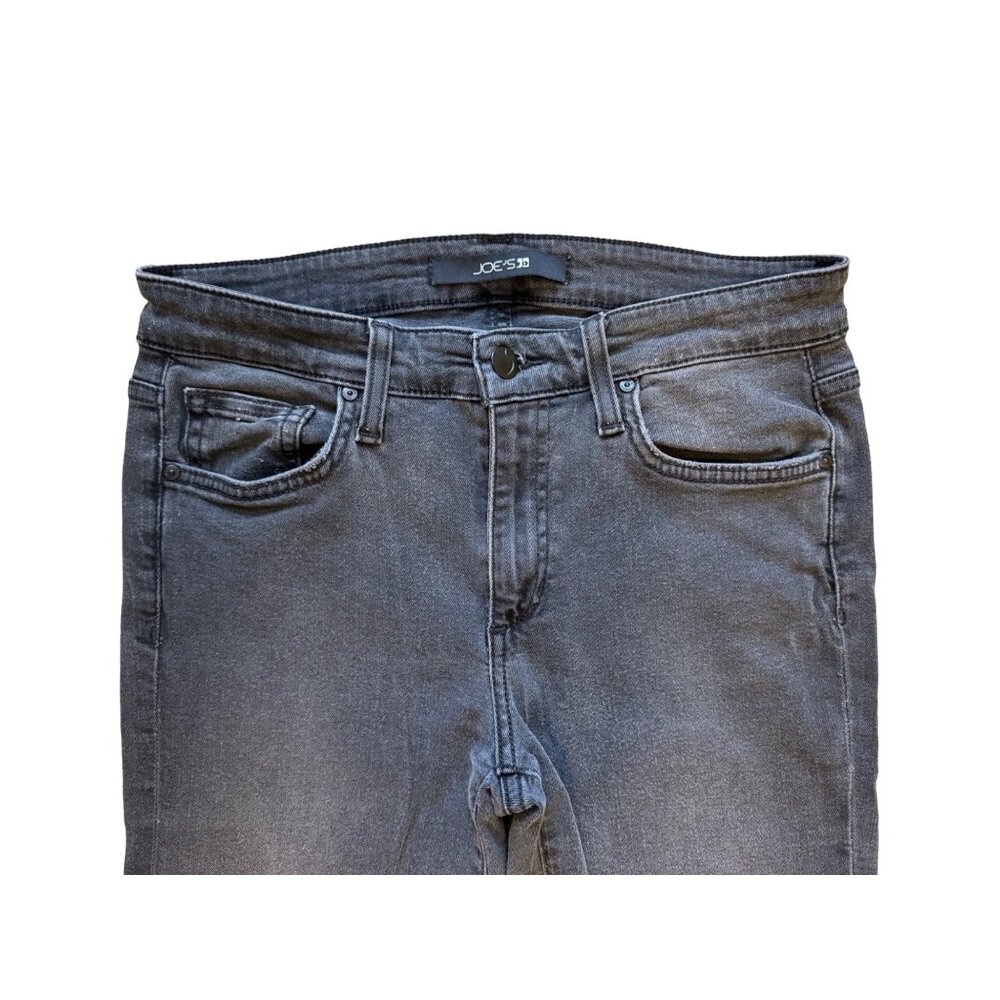 Size 28 Women's JOE'S JEANS FADED BLACK SKINNY JEANS Frayed Raw Cut Hems Stretch - Picture 3 of 11
